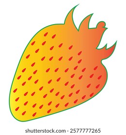 Modern Stylized Strawberry in Orange Hue