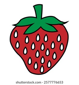 Modern Stylized Strawberry in Red Hue