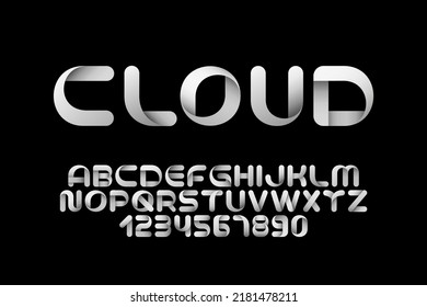 Modern stylized volumetric font - vector minimalistic design. Trendy english alphabet - shadow latin linear letters. New creative signs typeface
