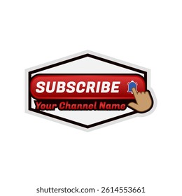 Modern subscribe button sticker vector. Perfect for your social media subscription channels.