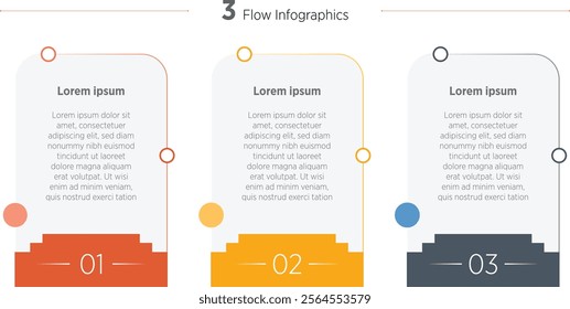 Modern Success project boosting research rectangular choice infographic design template. Business success Design with icons. Instructional graphics with 3 options. Visual data presentation