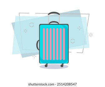 Modern suitcase illustration. Package, travelling, road. Tourism concept. Vector illustration can be used for topics like baggage, luggage