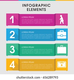 Modern suitcase infographic template. infographic design with suitcase icons includes medical kit, case. can be used for presentation, diagram, annual report, web design.