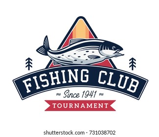 Modern Summer Fishing Logo Badge Illustration, Ideal For Fishing Club, Tournament, Restaurant, Fashion Apparel, Patch, Sticker, Sign, Event, And Many Other Fishing Related Activities