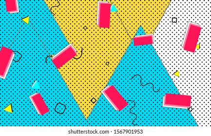 Modern Summer Flyer. Blue Graphic Elements. Terracotta Funky Artwork. Creative Yellow Drawing. Ink Minimal Illustration. White Artistic Cartoon Backdrop.