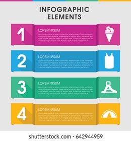 Modern summer infographic template. infographic design with summer icons includes singlet, ice cream. can be used for presentation, diagram, annual report, web design.