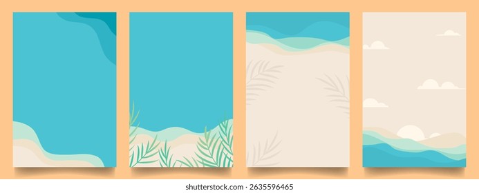Modern summer minimalist background set design templates for celebration, ads, branding, banner, cover, label, poster, sales