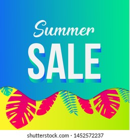 Modern Summer Sale Discount Gradient banner, poster and background for retail, market, supermarket and social media Use.