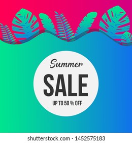 Modern Summer Sale Discount Special Offer Gradient banner, poster and background for retail, market, supermarket and social media Use.