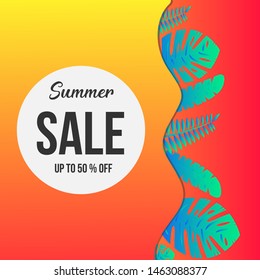 Modern Summer Sale Gradient Banner and Poster Background for Market, Supermarket and Social Media Use.