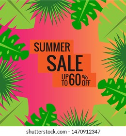 Modern Summer Sale Special Offer Banner For Retail, Market and Social Media use