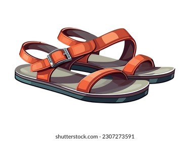 Modern summer sandals comfortable icon isolated
