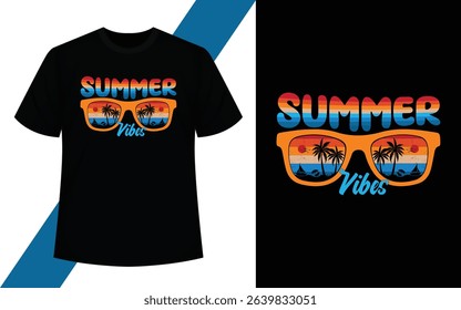 Modern Summer T Shirt Design for Beach Lovers, Summer Vibes 