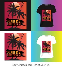 Modern Summer T-shirt Design or Beach T-shirt victor illustration.