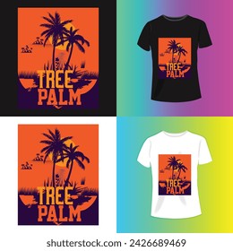 Modern Summer T-shirt Design or Beach T-shirt victor illustration.