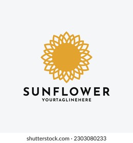 plantilla de diseño de logotipo de flor de sol moderna