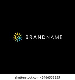 concepto moderno del logotipo del sol para la compañía de energía solar