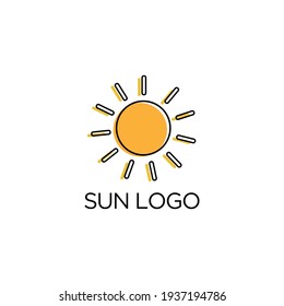 modern sun logo illustration template icon vector
