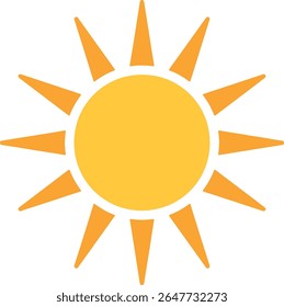 Modern sun symbol icon design on plain background