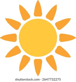 Modern sun symbol icon design on plain background