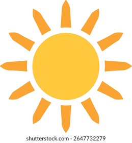 Modern sun symbol icon design on plain background