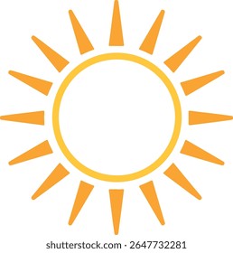 Modern sun symbol icon design on plain background