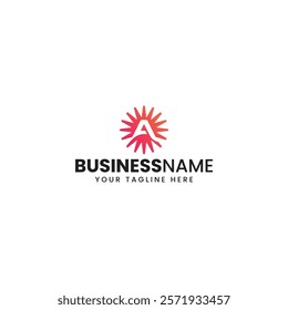 Modern Sunburst Letter A Logo