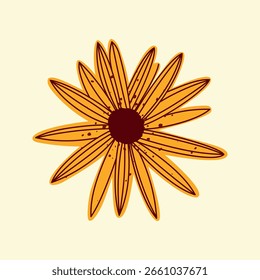 Dibujo de girasol moderno para diseños de otoño, carteles botánicos, empaques, tarjetas de felicitación, etc.
