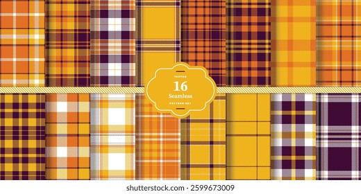 Modern Sunflower Yellow and Sunflower Yellow Seamless Tartan Textile Design