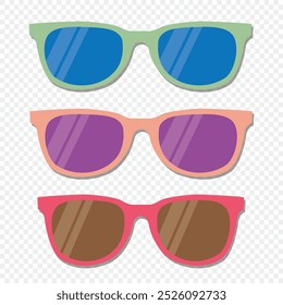 Modern Sunglasses Collection Vector Art Illustration, Ideal for Fashion Accessories, Eyewear Trends, and Summer Style Projects