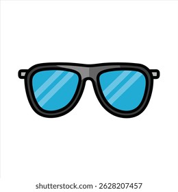 Icono moderno del Vector de las gafas de sol en el fondo blanco