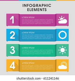 Modern sunlight infographic template. infographic design with sunlight icons includes sun. can be used for presentation, diagram, annual report, web design. 