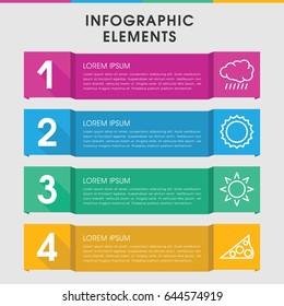 Modern sunny infographic template. infographic design with sunny icons includes sun. can be used for presentation, diagram, annual report, web design.