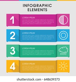 Modern sunrise infographic template. infographic design with sunrise icons includes sun. can be used for presentation, diagram, annual report, web design.