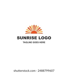 Vector moderno del diseño del logotipo del amanecer sobre fondo blanco