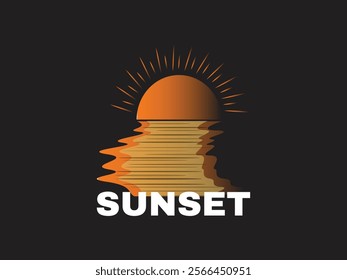 Modern sunset bold  t shirt design and minimalist art inspiration