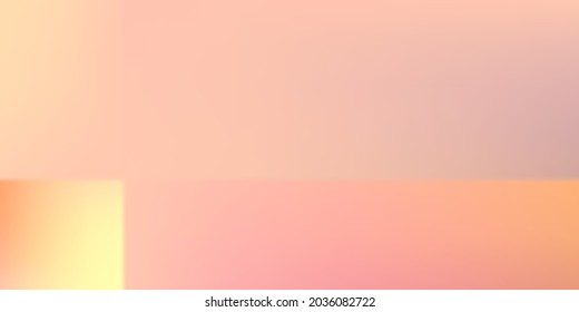 Modern Sunset Smooth Geometric Surface Backdrop. Sunrise Orange Purple Smooth Watercolor Colorful Surface. Soft Yellow Empty Original Background. Pastel Blank Pink Gradient Mesh Screens Illustration.