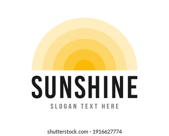 Modern sunshine logo template with minimal and geometric style.