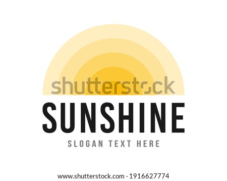 Modern sunshine logo template with minimal and geometric style.