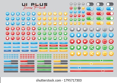 Modern Super Awesome UI Plus Icon Set Kit für Ihre Website