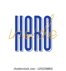 Modern super hero inside lettering, great design for any purposes. Vector graphic.