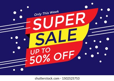 Modern Super Sale Banner and Poster for Business Template Background vector.