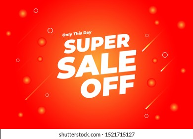Modern Super Sale Banner and Poster Background Vector. Editable Text and Color.