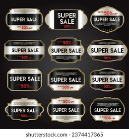 Modern super sale labels and banners
