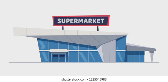 スーパーマーケット 外観 のイラスト素材 画像 ベクター画像 Shutterstock