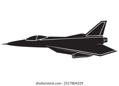  A modern supersonic plane silhouette vector,icon on white background.