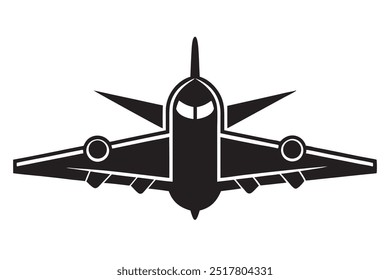  A modern supersonic plane silhouette vector,icon on white background.