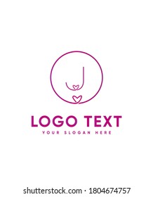 Modern super-unique valentine themed letter J type logo template, Vector logo for business and company identity