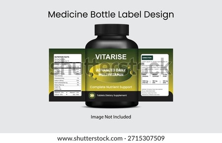 Modern supplement bottle label design featuring immune support hemp gummies, clean layout, nutrition facts, and wellness branding mockup for packaging presentation.
