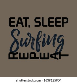 Modern Surfing Illustration, Beach T Shirt Design Vector